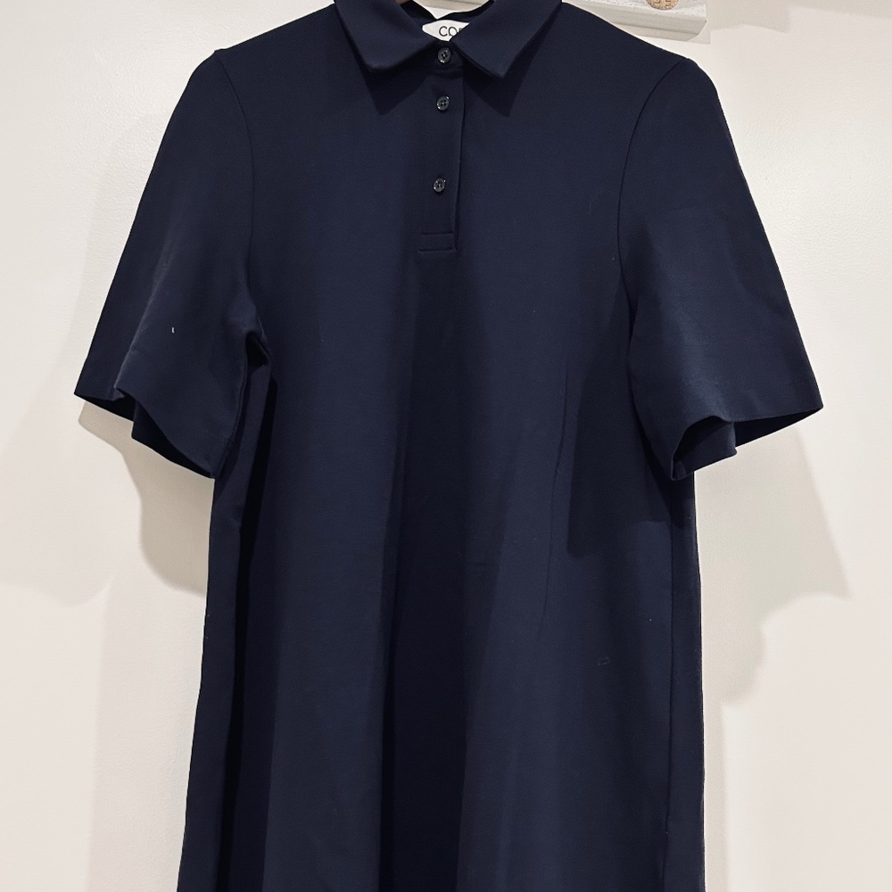 COS Polo Button-Down Navy Dress